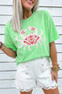 Crab Embroidered Patch Loose Fit Round Neck Tee