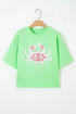 Crab Embroidered Patch Loose Fit Round Neck Tee