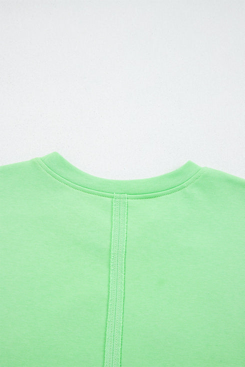 Crab Embroidered Patch Loose Fit Round Neck Tee