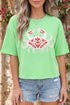 Crab Embroidered Patch Loose Fit Round Neck Tee