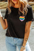 Cracking Heart Graphic Print Short Sleeve Cotton Blend Tee
