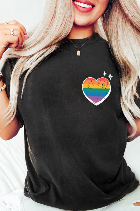Cracking Heart Graphic Print Short Sleeve Cotton Blend Tee