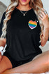 Cracking Heart Graphic Print Short Sleeve Cotton Blend Tee