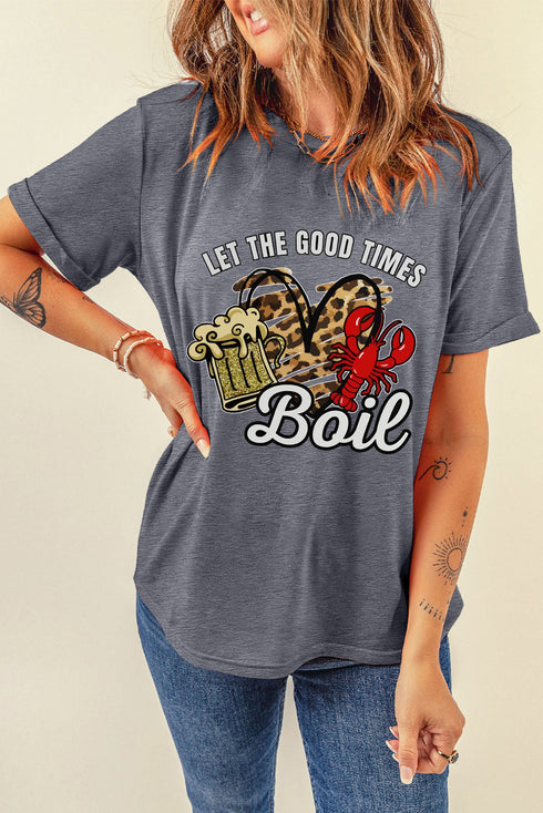 Crawfish Boil Graphic Print Short Sleeve T Shirt