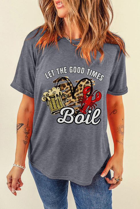 Crawfish Boil Graphic Print Short Sleeve T Shirt