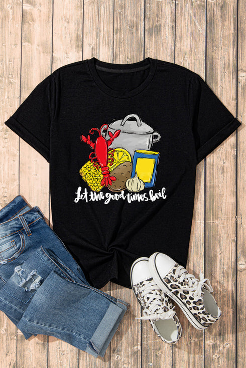 Crawfish Boil Graphic Print Soft Blend Short Sleeve Tee