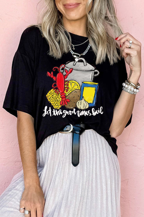 Crawfish Boil Graphic Print Soft Blend Short Sleeve Tee