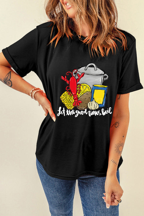 Crawfish Boil Graphic Print Soft Blend Short Sleeve Tee