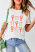 Crawfish Bow Graphic Print Short Sleeve Crew Neck Tee