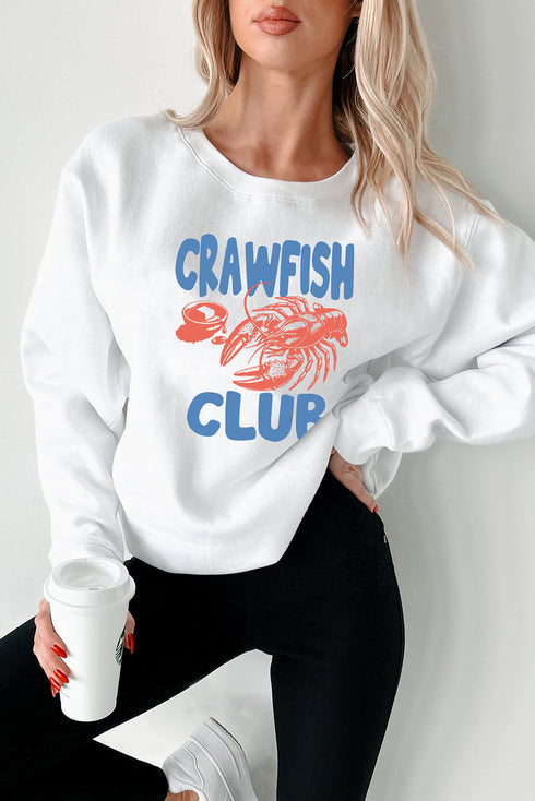 Crawfish Club Graphic Print Crew Neck Sweatshirt