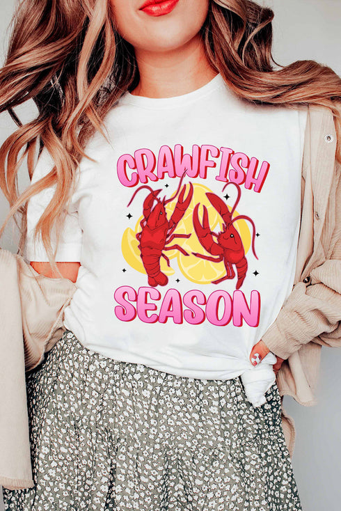 Crawfish Graphic Print Short Sleeve Crew Neck Tee