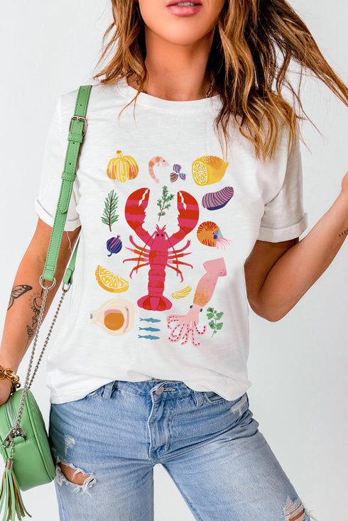 Crawfish Graphic Short Sleeve Crewneck Tee