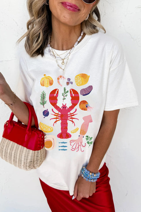 Crawfish Graphic Short Sleeve Crewneck Tee