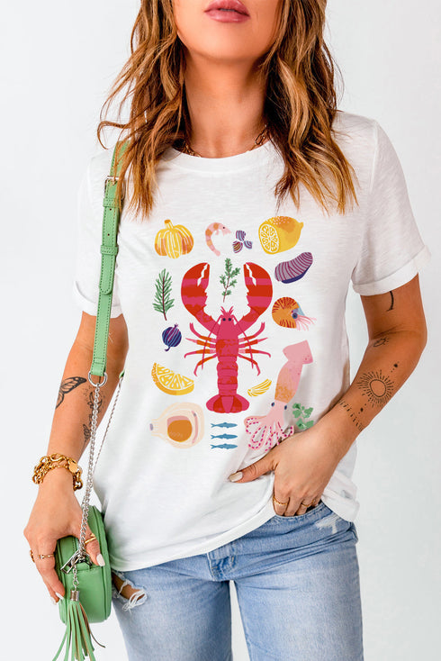 Crawfish Graphic Short Sleeve Crewneck Tee