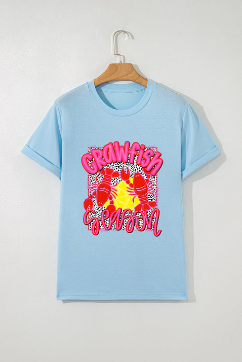 Crawfish Season Graphic Print Short Sleeve Tee