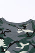 Crew Neck Camo Side Split T-Shirt