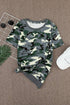 Crew Neck Camo Side Split T-Shirt