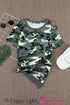 Crew Neck Camo Side Split T-Shirt