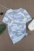 Crew Neck Camo Side Split T-Shirt