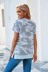 Crew Neck Camo Side Split T-Shirt