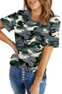 Crew Neck Camo Side Split T-Shirt