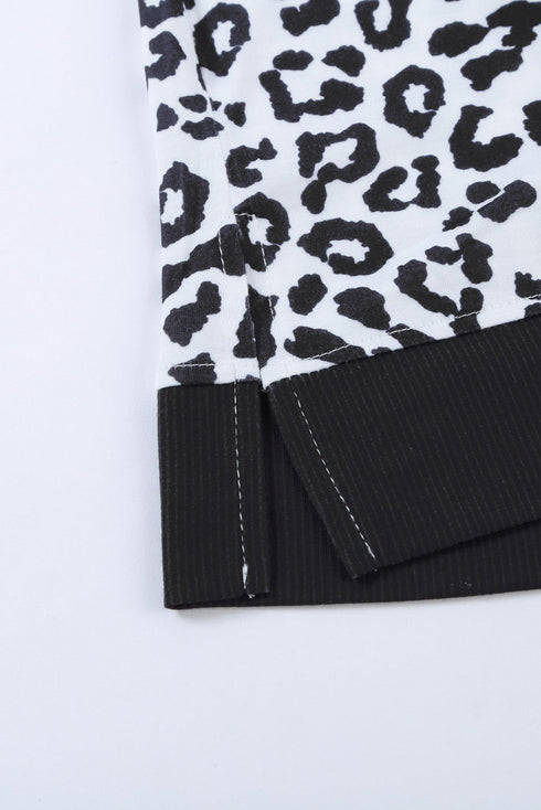 Crew Neck Camo Side Split T-Shirt