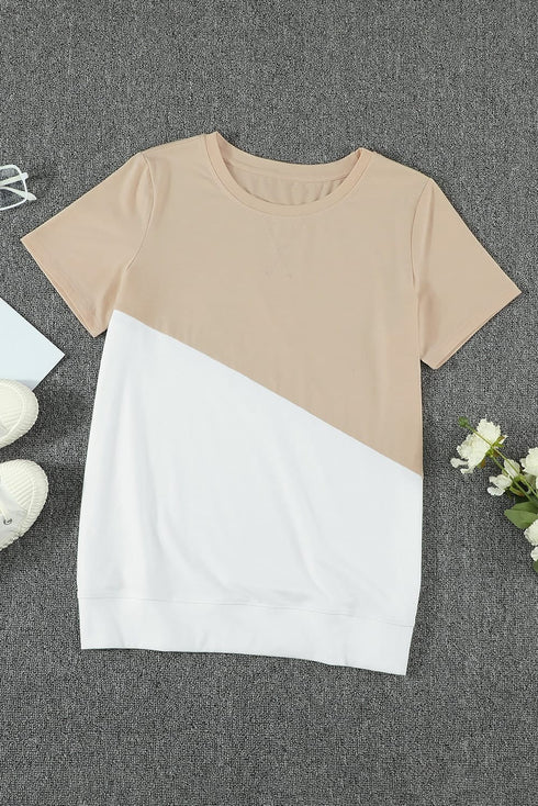 Crew Neck Colorblock Tee