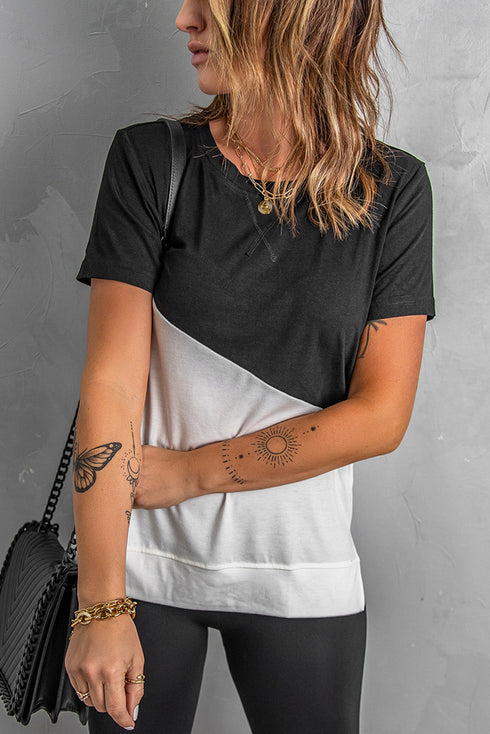 Crew Neck Colorblock Tee