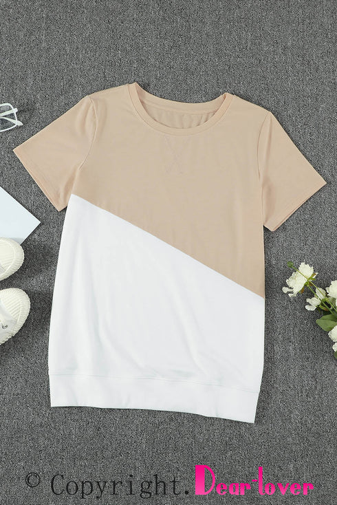 Crew Neck Colorblock Tee