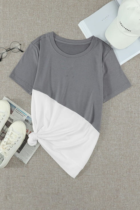 Crew Neck Colorblock Tee