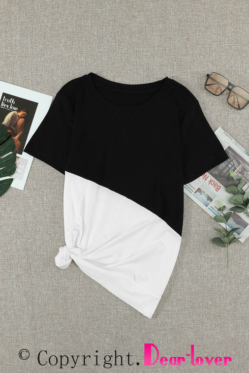 Crew Neck Colorblock Tee