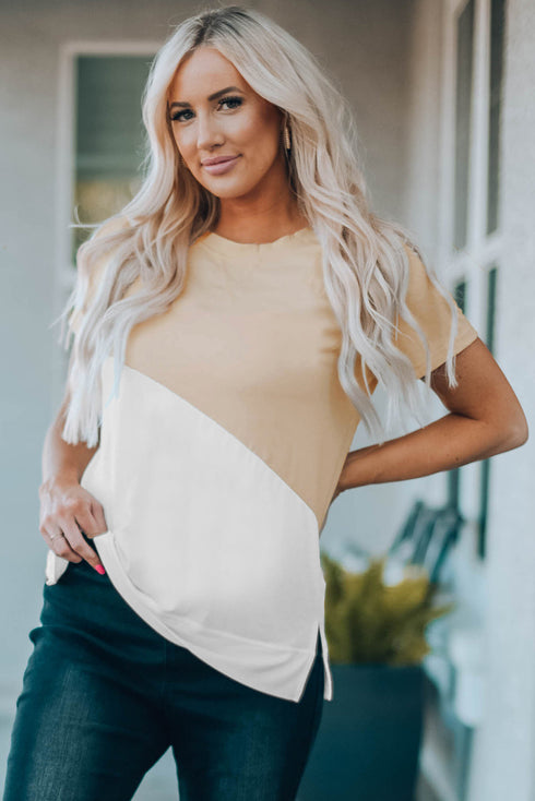 Crew Neck Colorblock Tee