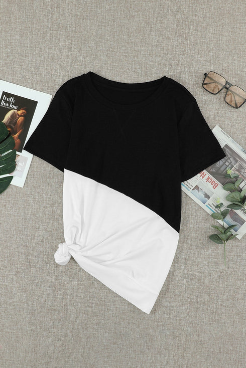 Crew Neck Colorblock Tee