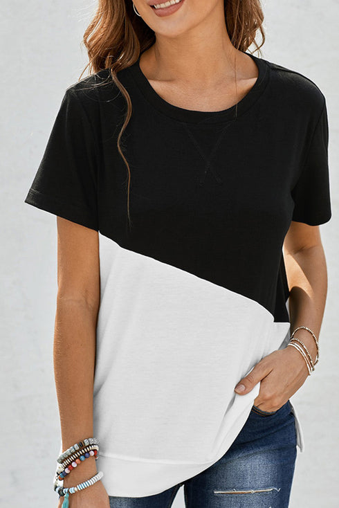 Crew Neck Colorblock Tee