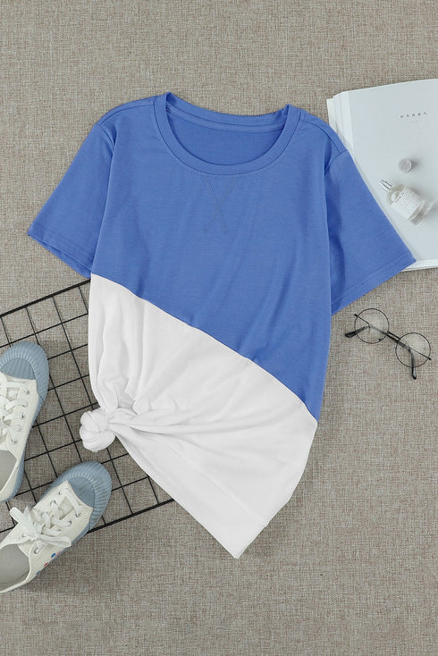 Crew Neck Colorblock Tee