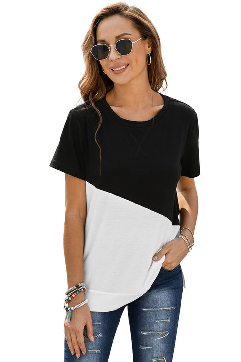 Crew Neck Colorblock Tee