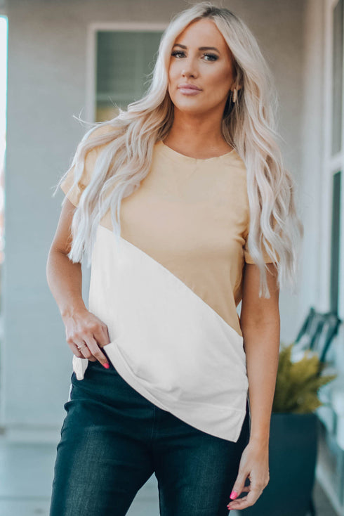 Crew Neck Colorblock Tee