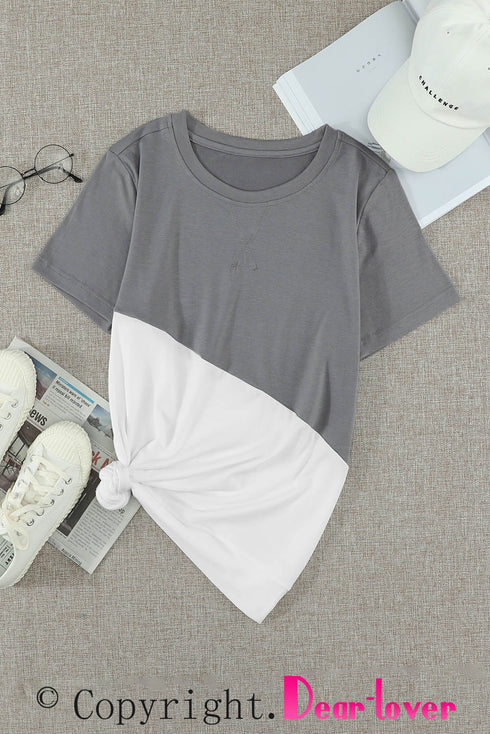Crew Neck Colorblock Tee