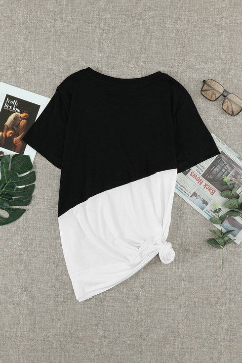 Crew Neck Colorblock Tee