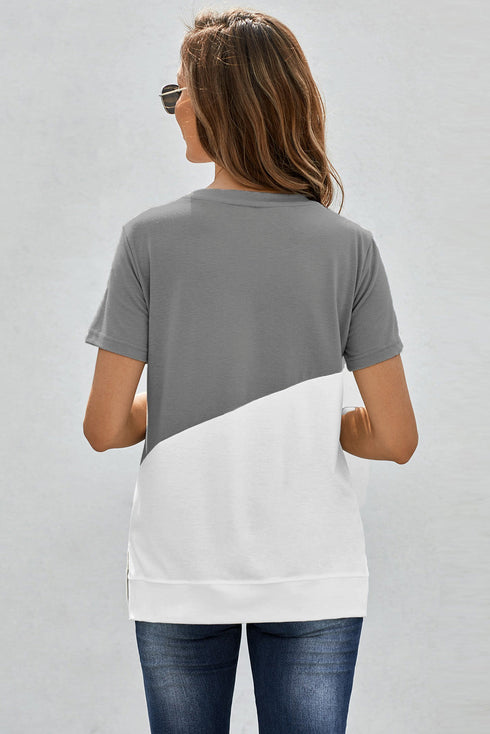 Crew Neck Colorblock Tee