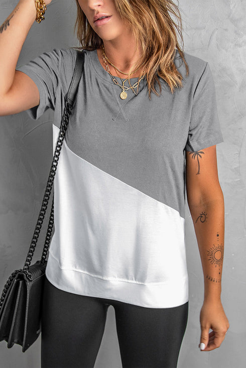 Crew Neck Colorblock Tee