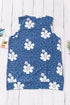 Crew Neck Floral Leopard Print Tank Top