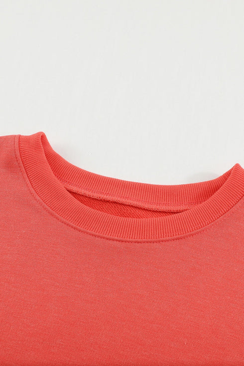 Crew Neck Relaxed Fit Drop Shoulder Sweatshirt