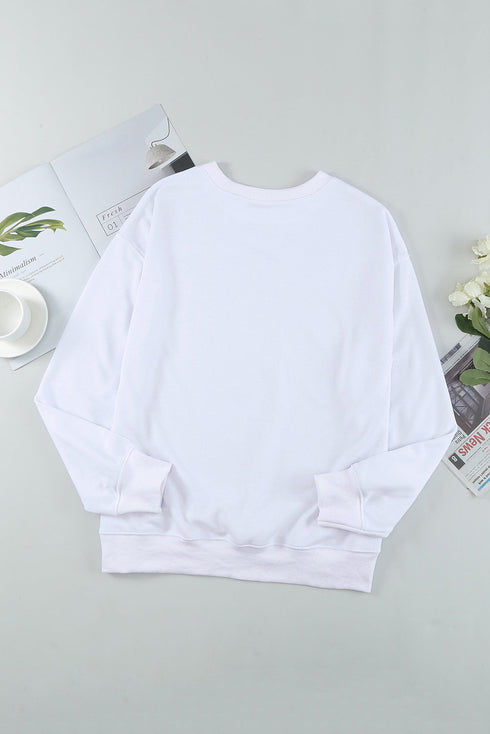 Crew Neck Relaxed Fit Drop Shoulder Sweatshirt