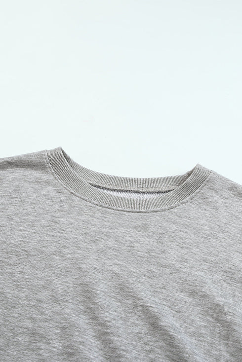 Crew Neck Relaxed Fit Drop Shoulder Sweatshirt