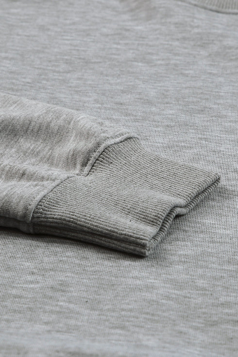 Crew Neck Relaxed Fit Drop Shoulder Sweatshirt