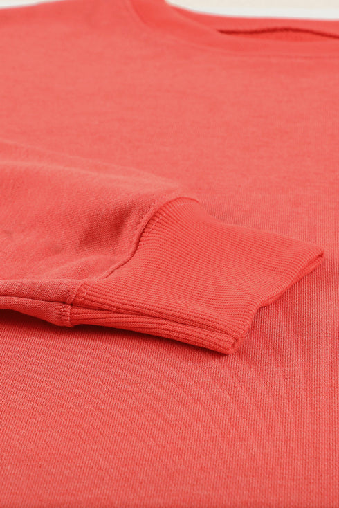 Crew Neck Relaxed Fit Drop Shoulder Sweatshirt