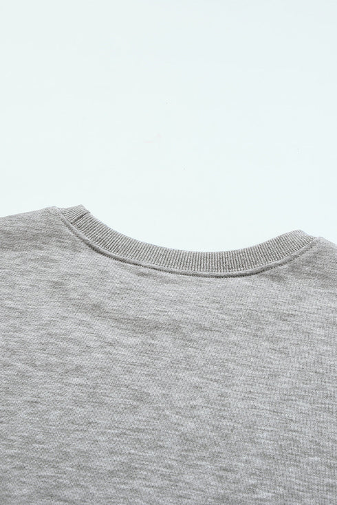 Crew Neck Relaxed Fit Drop Shoulder Sweatshirt