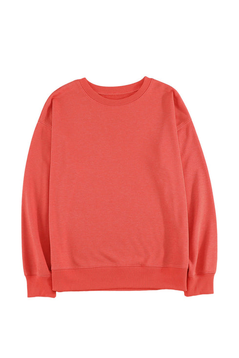 Crew Neck Relaxed Fit Drop Shoulder Sweatshirt