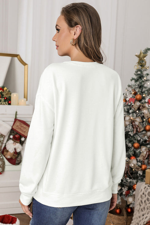Crew Neck Relaxed Fit Drop Shoulder Sweatshirt